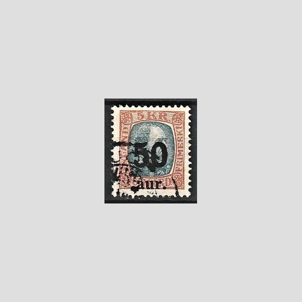 FRIMRKER ISLAND | 1925 - AFA 113 - Provisorier - 50 aur/5 kr. brun/gr - Stemplet