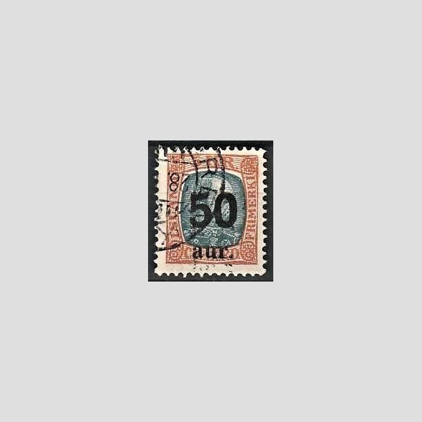 FRIMRKER ISLAND | 1925 - AFA 113 - Provisorier - 50 aur/5 kr. brun/gr - Stemplet