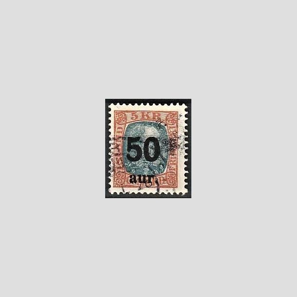 FRIMRKER ISLAND | 1925 - AFA 113 - Provisorier - 50 aur/5 kr. brun/gr - Stemplet