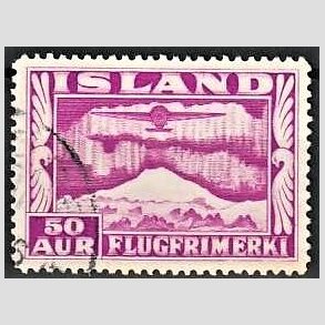 FRIMRKER ISLAND | 1934 - AFA 178 - Luftpost - 50 aur rdlilla tk. 14 - Stemplet