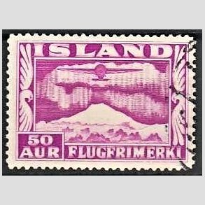 FRIMRKER ISLAND | 1934 - AFA 178 - Luftpost - 50 aur rdlilla tk. 14 - Stemplet