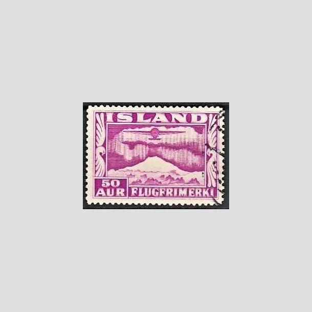 FRIMRKER ISLAND | 1934 - AFA 178 - Luftpost - 50 aur rdlilla tk. 14 - Stemplet