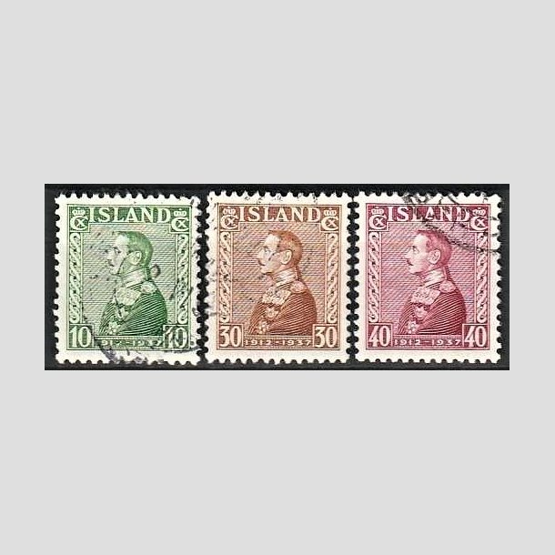 FRIMRKER ISLAND | 1937 - AFA 187-89 - Chr. X Slvjubilum - 10-40 aur - Stemplet