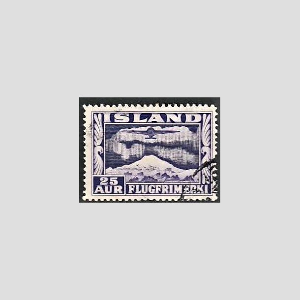 FRIMRKER ISLAND | 1934 - AFA 177A - Luftpost - 25 aur violet tk. 12  - Stemplet