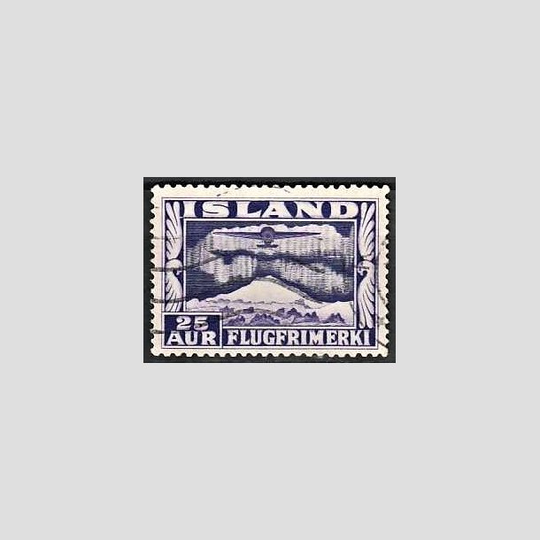 FRIMRKER ISLAND | 1934 - AFA 177A - Luftpost - 25 aur violet tk. 12  - Stemplet