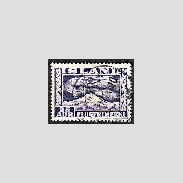 FRIMRKER ISLAND | 1934 - AFA 177A - Luftpost - 25 aur violet tk. 12  - Stemplet