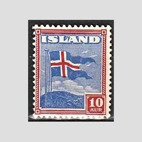 FRIMRKER ISLAND | 1939 - AFA 214 - Fisk- og flagserie - 10 aur bl/rd - Postfrisk