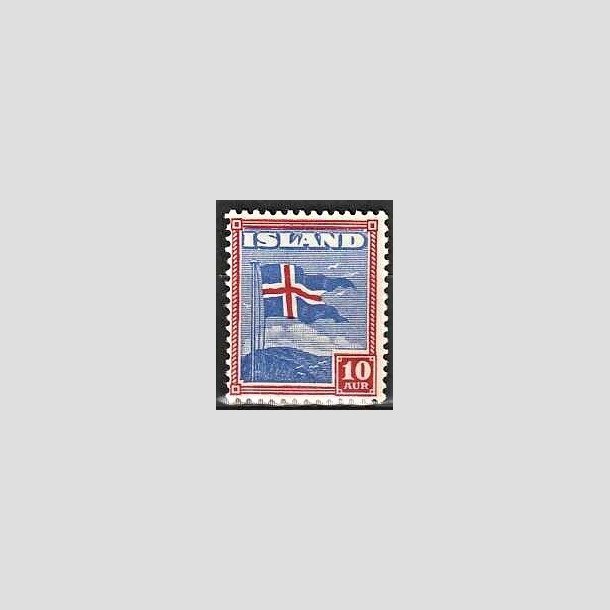 FRIMRKER ISLAND | 1939 - AFA 214 - Fisk- og flagserie - 10 aur bl/rd - Postfrisk