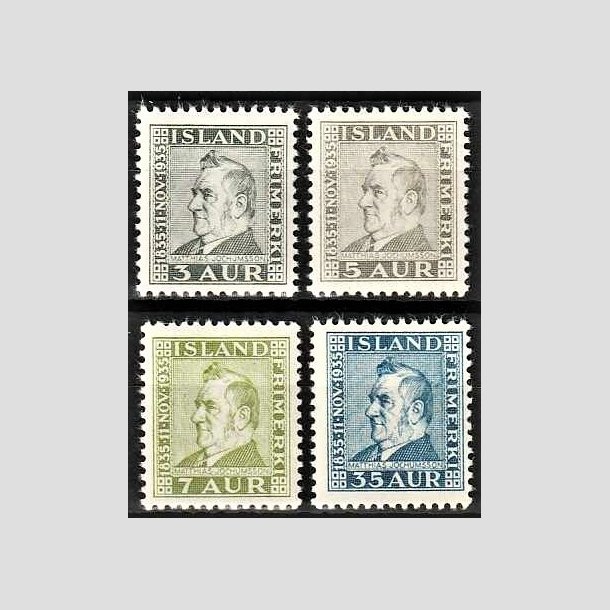 FRIMRKER ISLAND | 1935 - AFA 183-86 - Matthias Jochumsson - Komplet st 3-35 aur - Ubrugt