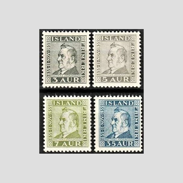 FRIMRKER ISLAND | 1935 - AFA 183-86 - Matthias Jochumsson - Komplet st 3-35 aur - Ubrugt