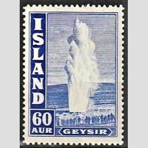 FRIMRKER ISLAND | 1943 - AFA 230 - Geysir, suppleringsvrdi - 60 aur bl tk. 14 - Postfrisk