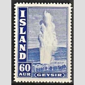 FRIMRKER ISLAND | 1943 - AFA 230 - Geysir, suppleringsvrdi - 60 aur bl tk. 14 - Postfrisk