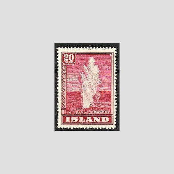 FRIMRKER ISLAND | 1938-39 - AFA 195 - Geysir - 20 aur rd - Ubrugt