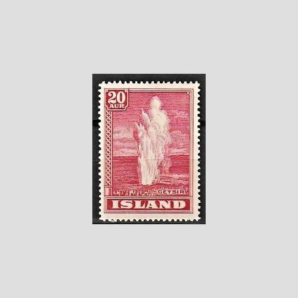 FRIMRKER ISLAND | 1938-39 - AFA 195 - Geysir - 20 aur rd - Postfrisk