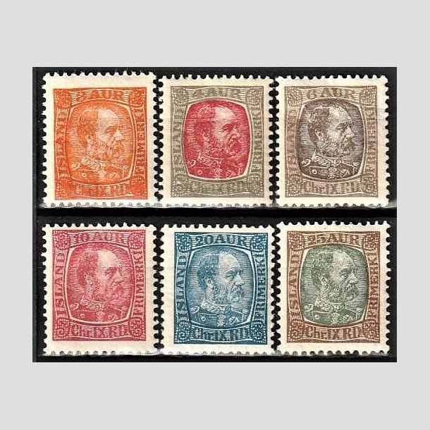 FRIMRKER ISLAND | 1902-04 - AFA 35-42 - Kong Chr. IX - 3 - 25 aur (minus 5 aur) - Ubrugt