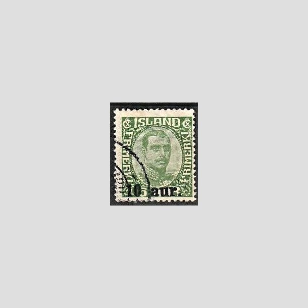 FRIMRKER ISLAND | 1921-22 - AFA 106 - Provisorier - 10/5 aur grn - Stemplet