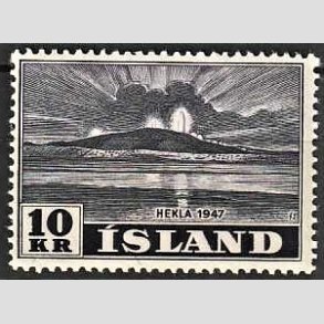FRIMRKER ISLAND | 1948 - AFA 254 - Hekla i udbrud - 10 kr. mrklilla - Ubrugt