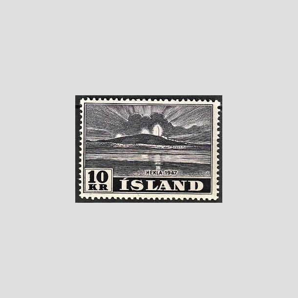 FRIMRKER ISLAND | 1948 - AFA 254 - Hekla i udbrud - 10 kr. mrklilla - Ubrugt