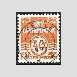 FRIM�RKER DANMARK | 1971 - AFA 514 - B�lgelinie 40 �re orange - Lux Stemplet Vejle