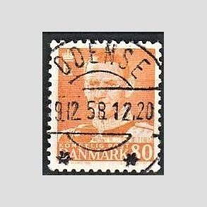 FRIMRKER DANMARK | 1952-53 - AFA 341 - Fr. IX 80 re orange - Lux Stemplet Odense