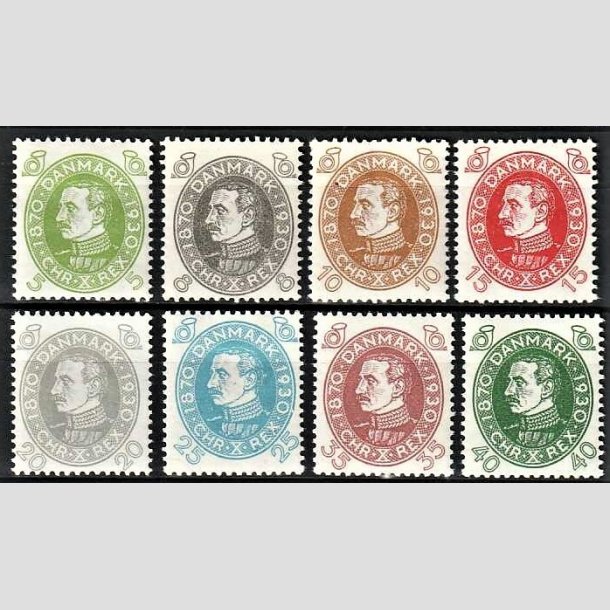 FRIMRKER DANMARK | 1930 - AFA 186-195 - Chr. X 60 r - 5 40 re (minus 7,30 re) - Ubrugt