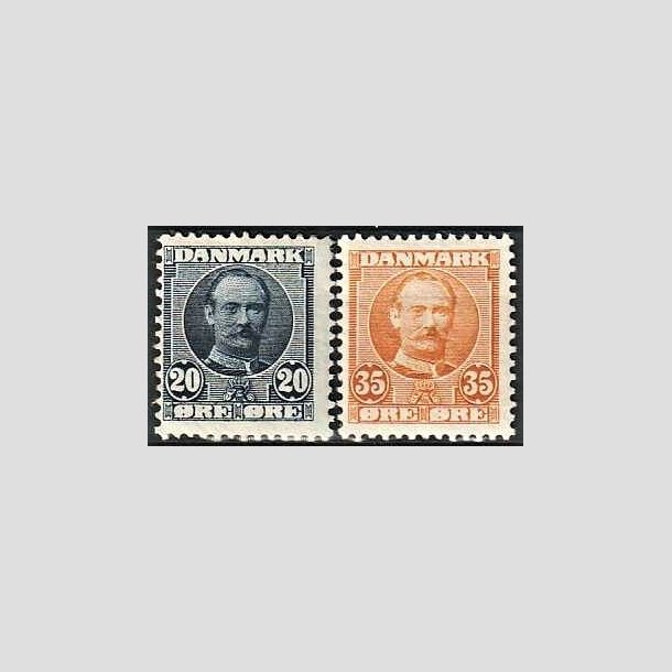 FRIMRKER DANMARK | 1907 - AFA 56,63 - Frederik VIII 20+35 re - Ubrugt