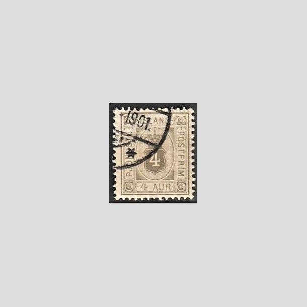 FRIMRKER ISLAND | 1898-1900 - AFA 9B - Tjeneste - 4 aur gr tk. 12 3/4 - Ubrugt