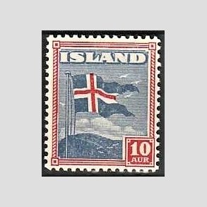 FRIMRKER ISLAND | 1939 - AFA 214 - Fisk- og flagserie - 10 aur bl/rd - Postfrisk