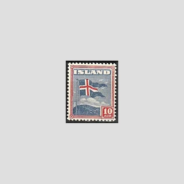 FRIMRKER ISLAND | 1939 - AFA 214 - Fisk- og flagserie - 10 aur bl/rd - Postfrisk