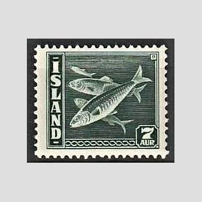 FRIMRKER ISLAND | 1939 - AFA 213 - Fisk- og flagserie - 7 aur grn - Ubrugt