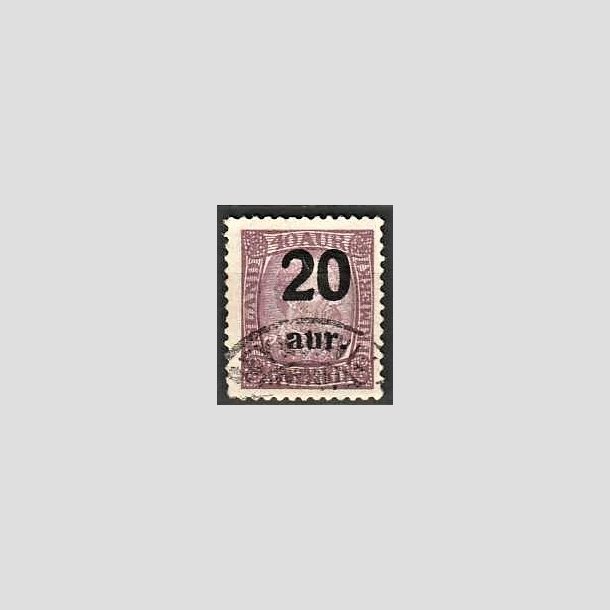 FRIMRKER ISLAND | 1921-22 - AFA 109 - Provisorier - 20/40 aur lilla - Stemplet