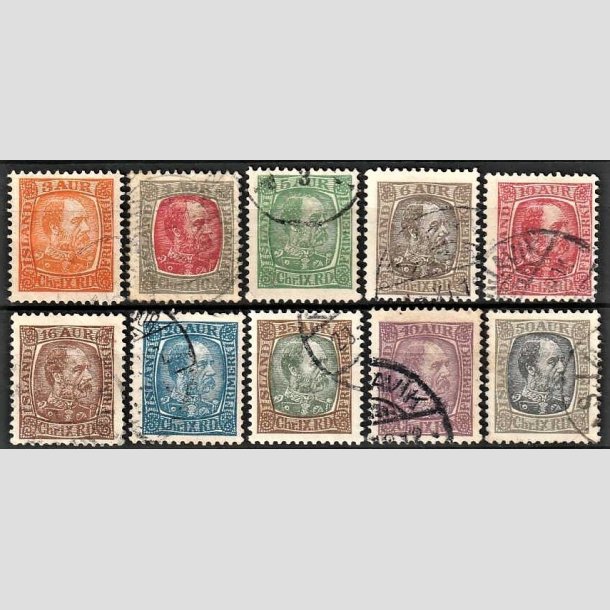 FRIMRKER ISLAND | 1902-04 - AFA 35-44 - Kong Chr. IX - 3 - 50 aur - Stemplet