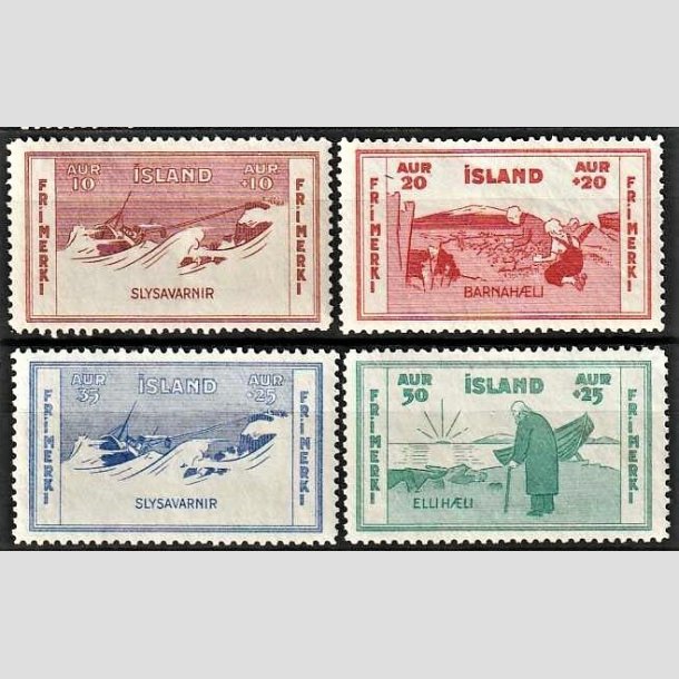 FRIMRKER ISLAND | 1933 - AFA 167-70 - Velgrenhedsmrker - Komplet st 10+10 - 50+25 aur - Ubrugt