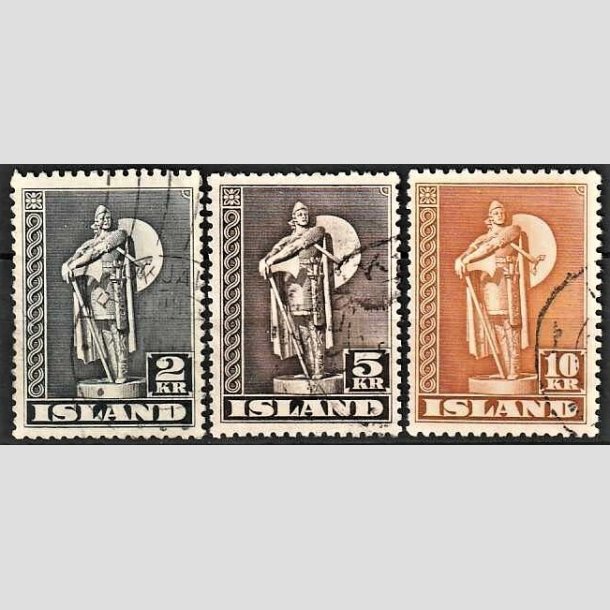 FRIMRKER ISLAND | 1947 - AFA 215B,231B,241B - Thorfinn Karlsefni - 2,5,10 kr. tk. 11 1/2 - Stemplet