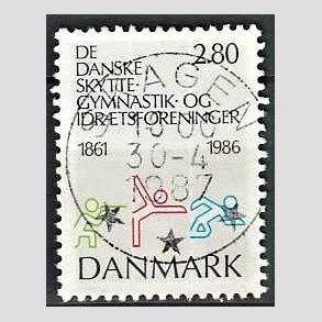 FRIM�RKER DANMARK | 1986 - AFA 862 - Dansk Skytte og Gymnastik - 2,80 Kr. flerfarvet - Pragt Stemplet Skagen