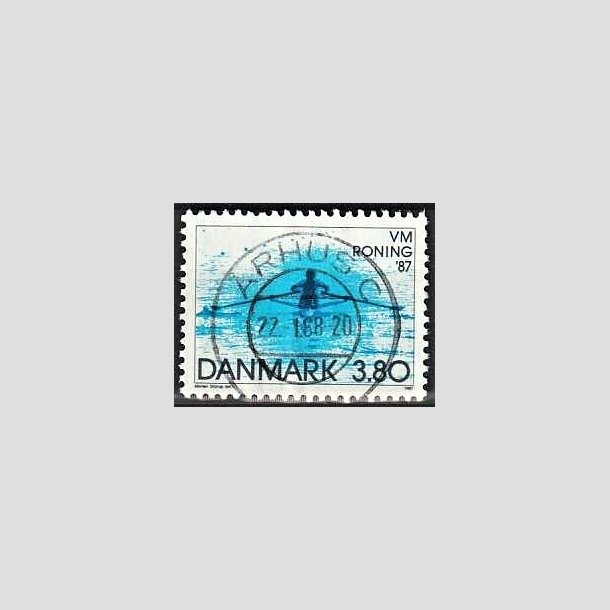 FRIMRKER DANMARK | 1987 - AFA 887 - WM i roning - 3,80 Kr. bl - Pragt Stemplet rhus C