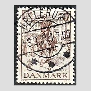 FRIM�RKER DANMARK | 1937 - AFA 240 - Chr. X 25 �re jubil�um 10 �re brun - Lux Stemplet Hellerup