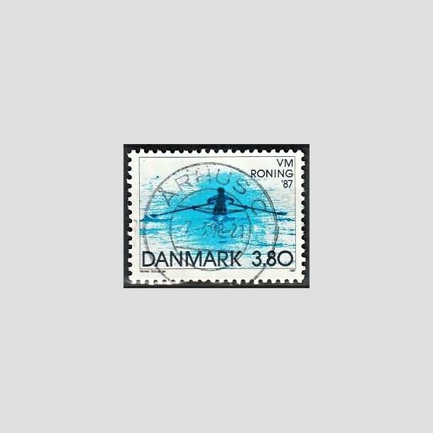 FRIMRKER DANMARK | 1987 - AFA 887 - WM i roning - 3,80 Kr. bl - Pragt Stemplet rhus C