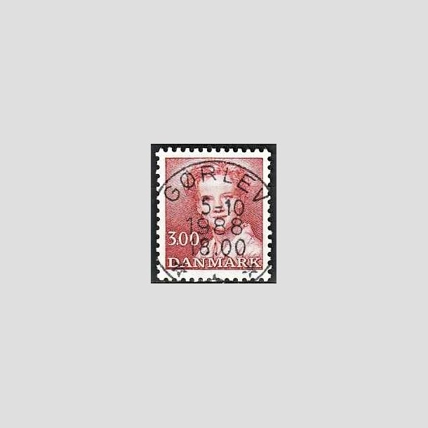 FRIMRKER DANMARK | 1988 - AFA 895 - Dronning Margrethe - 3,00 Kr. rd - Pragt Stemplet Grlev