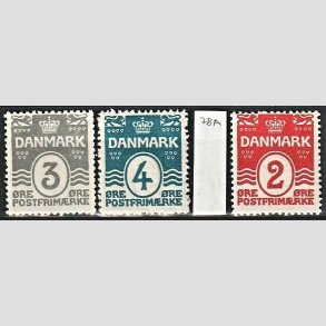 FRIM�RKER DANMARK | 1913-14 - AFA 79,80,78A - B�lgelinie 3+4+2 �re - Ubrugt