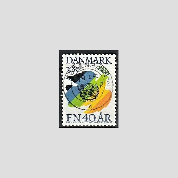 FRIMRKER DANMARK | 1985 - AFA 841 - FN 40 r - 3,80 Kr. flerfarvet - Lux Stemplet Kbenhavn