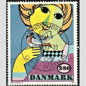 FRIMRKER DANMARK | 1986 - AFA 849 - Bjrn Wiinblad - 2,80 Kr. flerfarvet - Pragt Stemplet rskbing