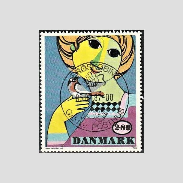 FRIMRKER DANMARK | 1986 - AFA 849 - Bjrn Wiinblad - 2,80 Kr. flerfarvet - Pragt Stemplet rskbing