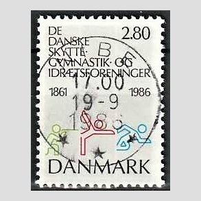 FRIM�RKER DANMARK | 1986 - AFA 862 - Dansk Skytte og Gymnastik - 2,80 Kr. flerfarvet - Pragt Stemplet Nibe