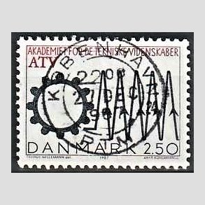 FRIMRKER DANMARK | 1987 - AFA 884 - Tekniske akademi 50 r - 2,50 Kr. sort/rd - Pragt Stemplet Kbenhavn