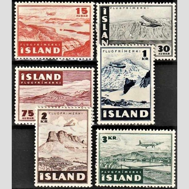 FRIMRKER ISLAND | 1947 - AFA 242-47 - Luftpost - 15 aur - 3 kr. i st - Postfrisk