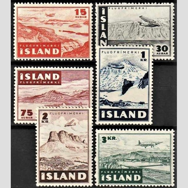 FRIMRKER ISLAND | 1947 - AFA 242-47 - Luftpost - 15 aur - 3 kr. i st - Postfrisk