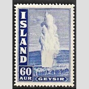 FRIMRKER ISLAND | 1943 - AFA 230 - Geysir, suppleringsvrdi - 60 aur bl tk. 14 - Postfrisk