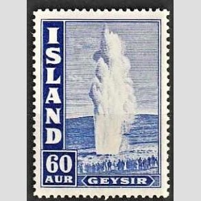 FRIMRKER ISLAND | 1943 - AFA 230 - Geysir, suppleringsvrdi - 60 aur bl tk. 14 - Postfrisk