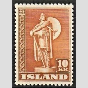 FRIMRKER ISLAND | 1947 - AFA 241B - Thorfinn Karlsefni - 10 kr. orangebrun tk. 11 1/2 - Postfrisk
